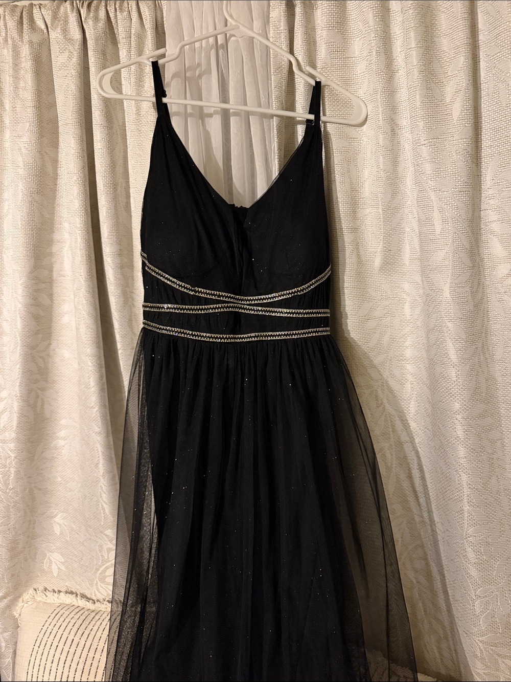 The Perfect Little Black Dress, Black Embellished Tulle Evening or Prom Dress